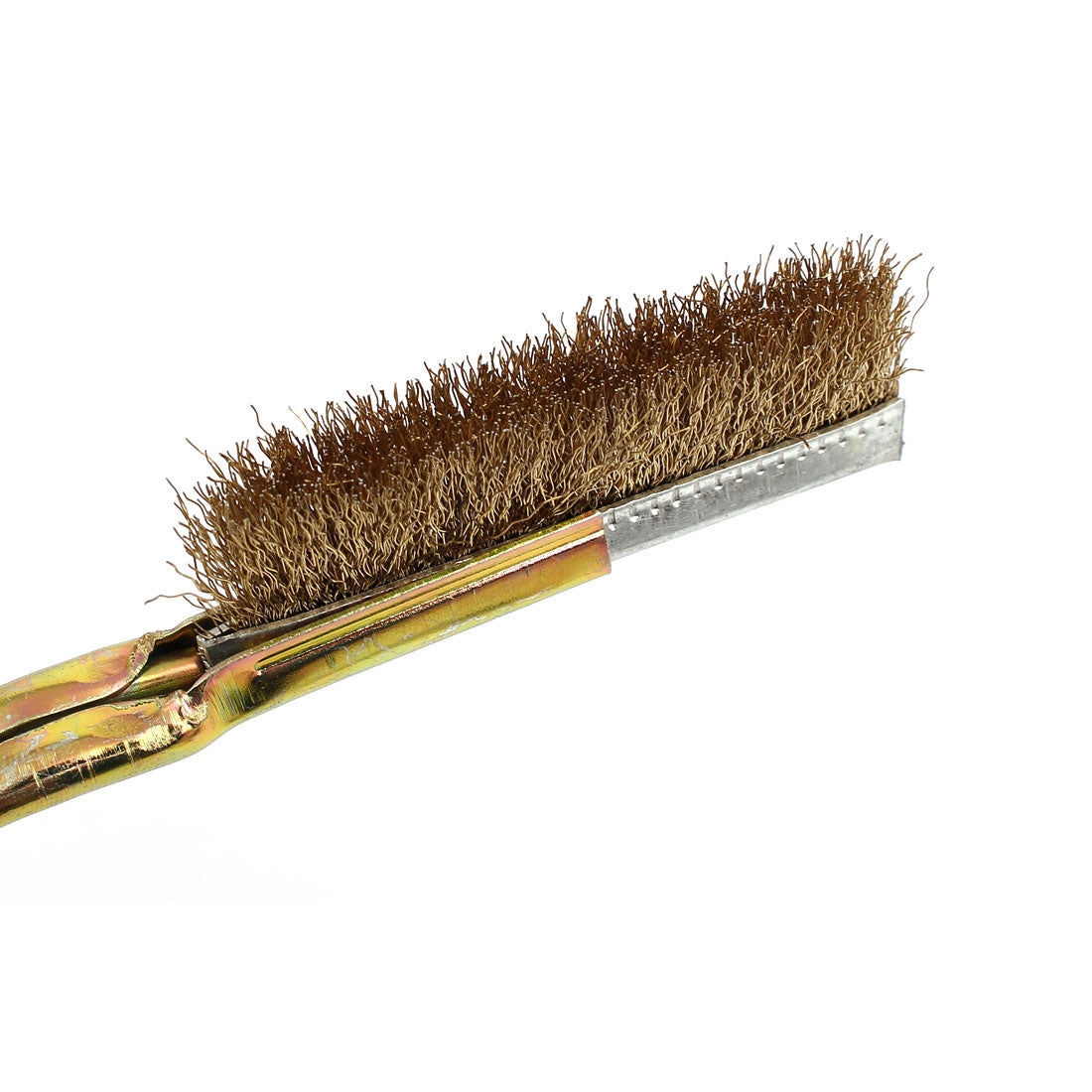 Harfington 150mm Handle Length Straight Head Brass Wire Brushes 3pcs for Cleaning Rust