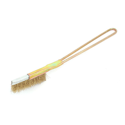 Harfington 150mm Handle Length Straight Head Brass Wire Brushes 3pcs for Cleaning Rust