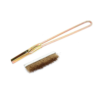 Harfington 150mm Handle Length Straight Head Brass Wire Brushes 3pcs for Cleaning Rust