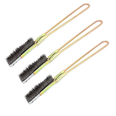 Harfington 150mm Handle Length Straight Head Stainless Steel Wire Brushes 3pcs for Cleaning Rust