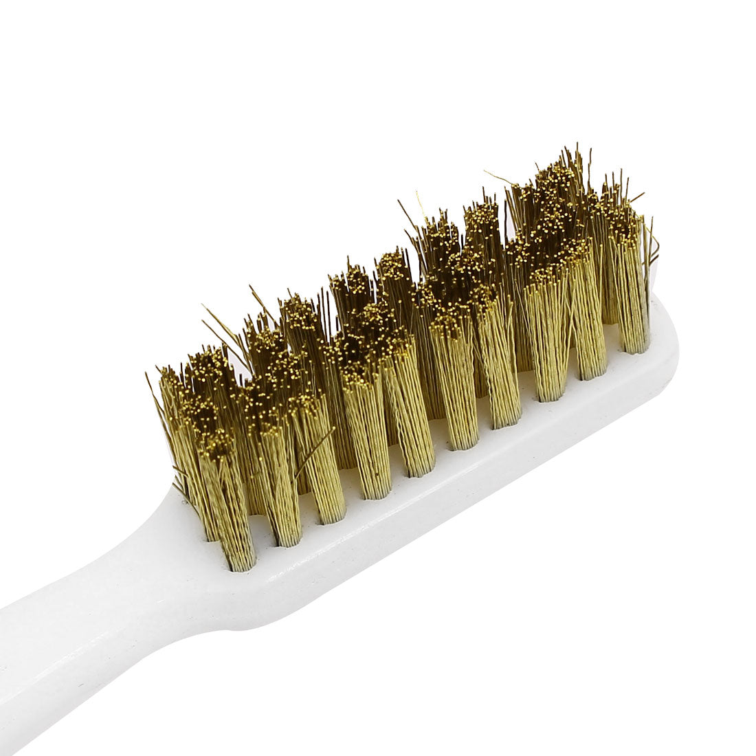Harfington 180mm Length Plastic Curved Handle Brass Wire Cleaning Brushes 2pcs