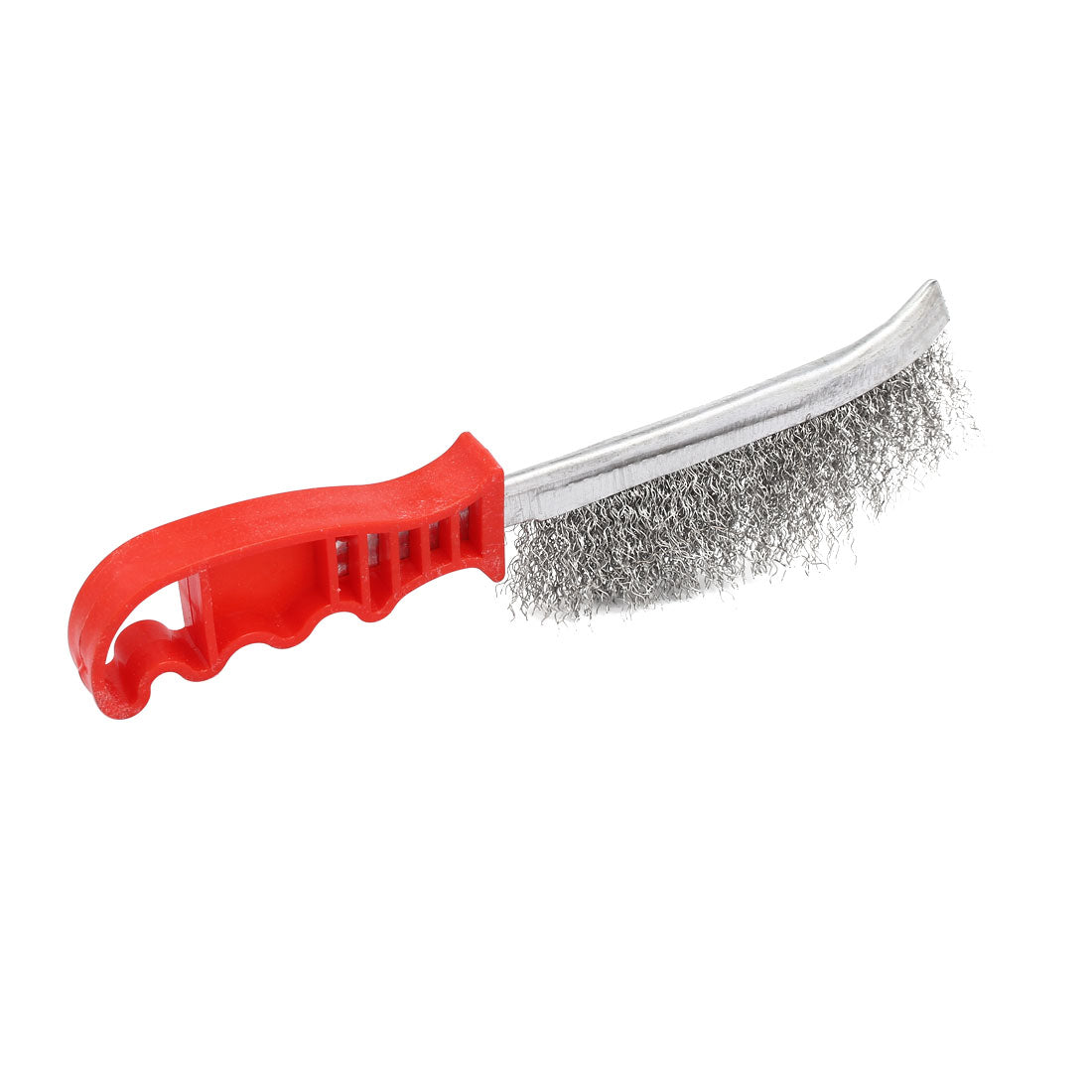 Harfington 5" Brush Long Plastic Handle Stainless Steel Scratch Wire Area Brush Silver Tone