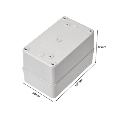 Harfington 130mm x 80mm x 85mm Dustproof IP65 Junction Box DIY Case Enclosure Gray
