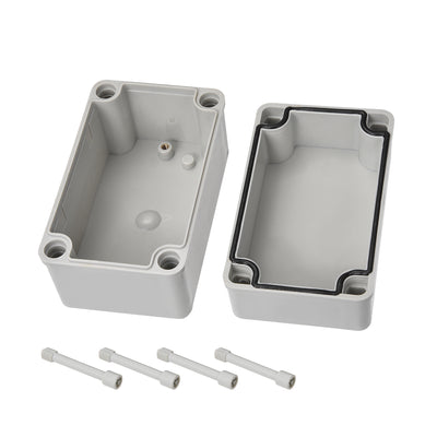 Harfington 130mm x 80mm x 85mm Dustproof IP65 Junction Box DIY Case Enclosure Gray