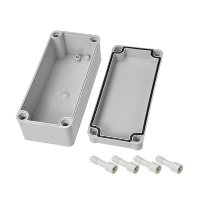 Harfington 180mmx80mmx70mm Dustproof IP65 Junction Box DIY Case Enclosure Gray