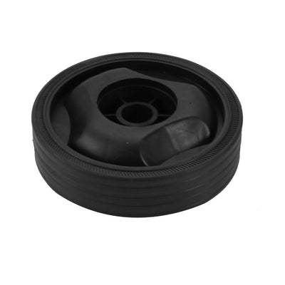 Harfington 16.8mm Dia Center Hole 11.5cm Outside Dia 30mm Width Trundle Black Plastic Anti-Slip Wheel for Air Compressor