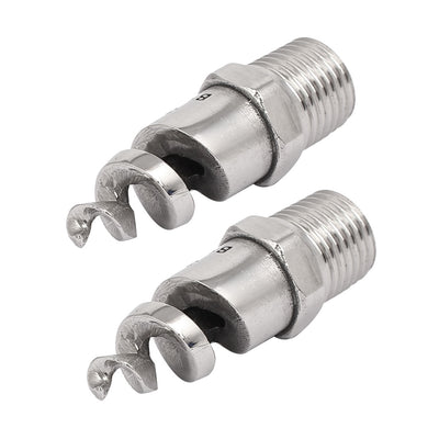 Harfington 1/4BSP Male Thread 316L Stainless Steel Spiral Cone Atomized Nozzle  2pcs