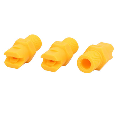 Harfington 1/8PT Male Thread 65 Degree PP Standard Veejet Flat Fan Spray Tip Yellow 3pcs