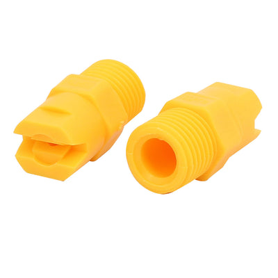 Harfington 1/4PT Male Thread 80 Degree PP Standard Veejet Flat Fan Spray Tip Yellow 5pcs