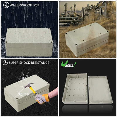 Harfington 15"x10.2"x2.76"(380mmx260mmx70mm) ABS Junction Box Universal Electric Project Enclosure