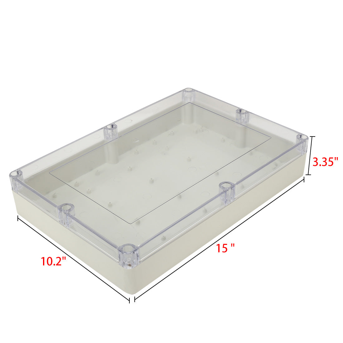 Harfington 15"x10.2"x3.35"(380mmx260mmx85mm) ABS Junction Box Universal Electric Project Enclosure Clear