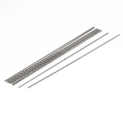 Harfington 0.8mm Dia 100mm Length HSS Straight Shank Twist Drill Bit Drilling Tool 10pcs