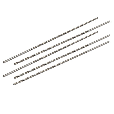 Harfington 3mm Dia 200mm Long HSS Straight Round Shank Twist Drill Bit Drilling Tool 5pcs