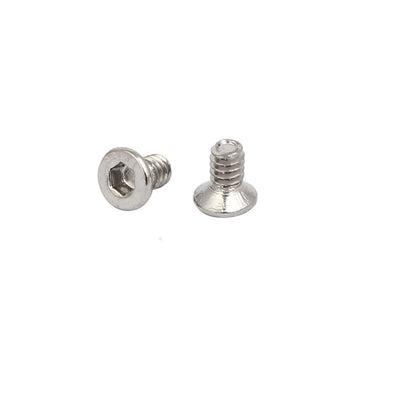Harfington M1.6x3mm Grade 10.9 Countersunk Flat Head Hex Socket Cap Screw Silver Tone 50pcs