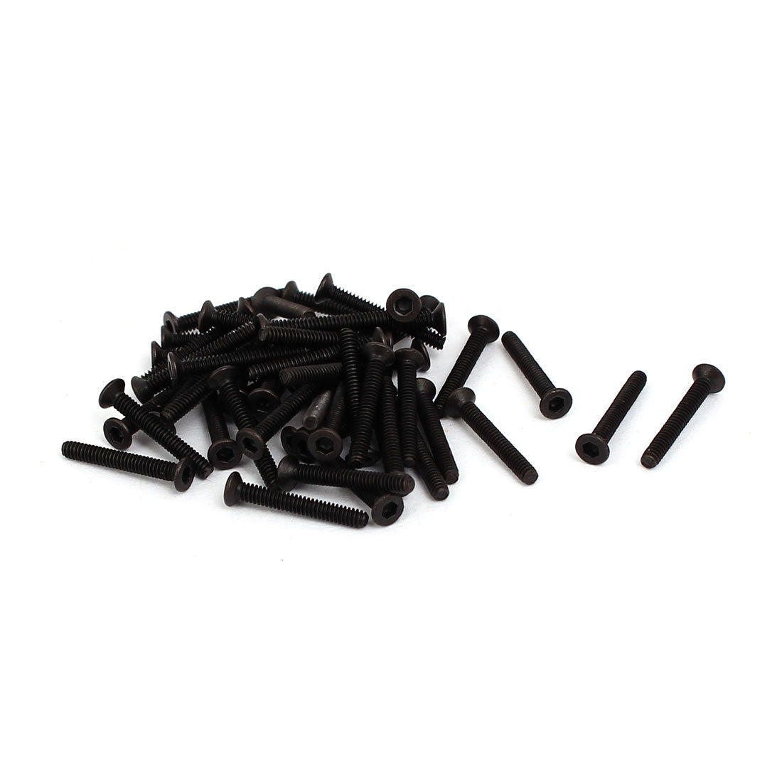 Harfington M1.6x12mm Grade 10.9 Countersunk Flat Head Hex Socket Cap Screw Black 50pcs