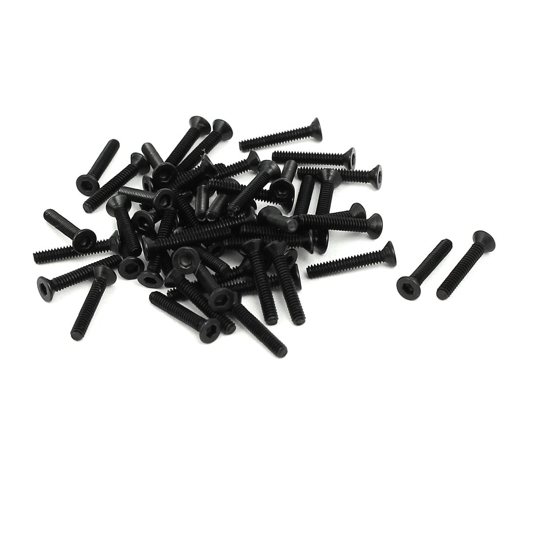 Harfington M1.6x10mm Grade 10.9 Countersunk Flat Head Hex Socket Cap Screw Black 50pcs