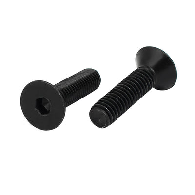 Harfington 3/8" x 1-1/2" Grade 10.9 Countersunk Flat Head Hex Socket Cap Screw Black 10pcs