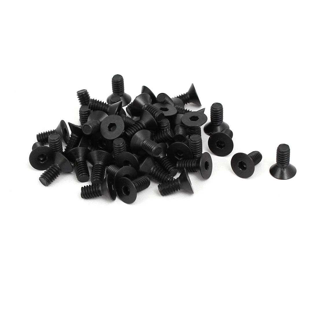 Harfington 8# x 3/8" Grade 10.9 Countersunk Flat Head Hex Socket Cap Screw Black 50pcs