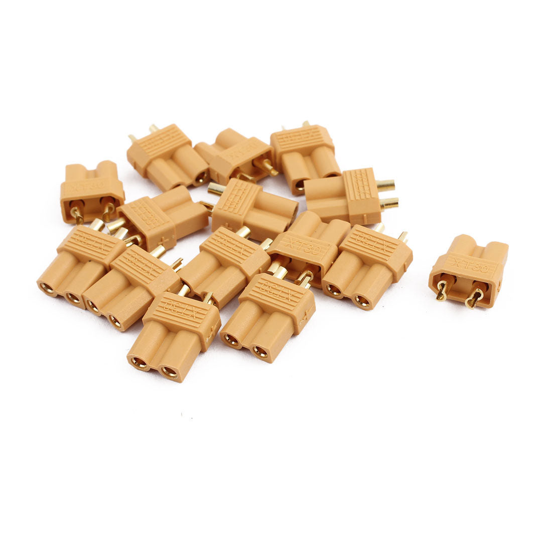 Harfington 15 Pcs XT30 Female Plated Gold Connector for RC Lipo Battery Motor Yellow