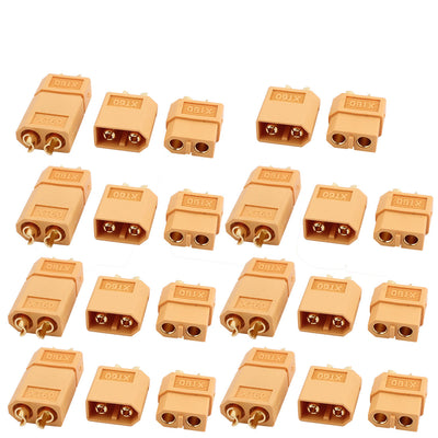 Harfington 15 Pairs XT60 Male Female Plated Gold Connector for RC Lipo Battery Motor Yellow