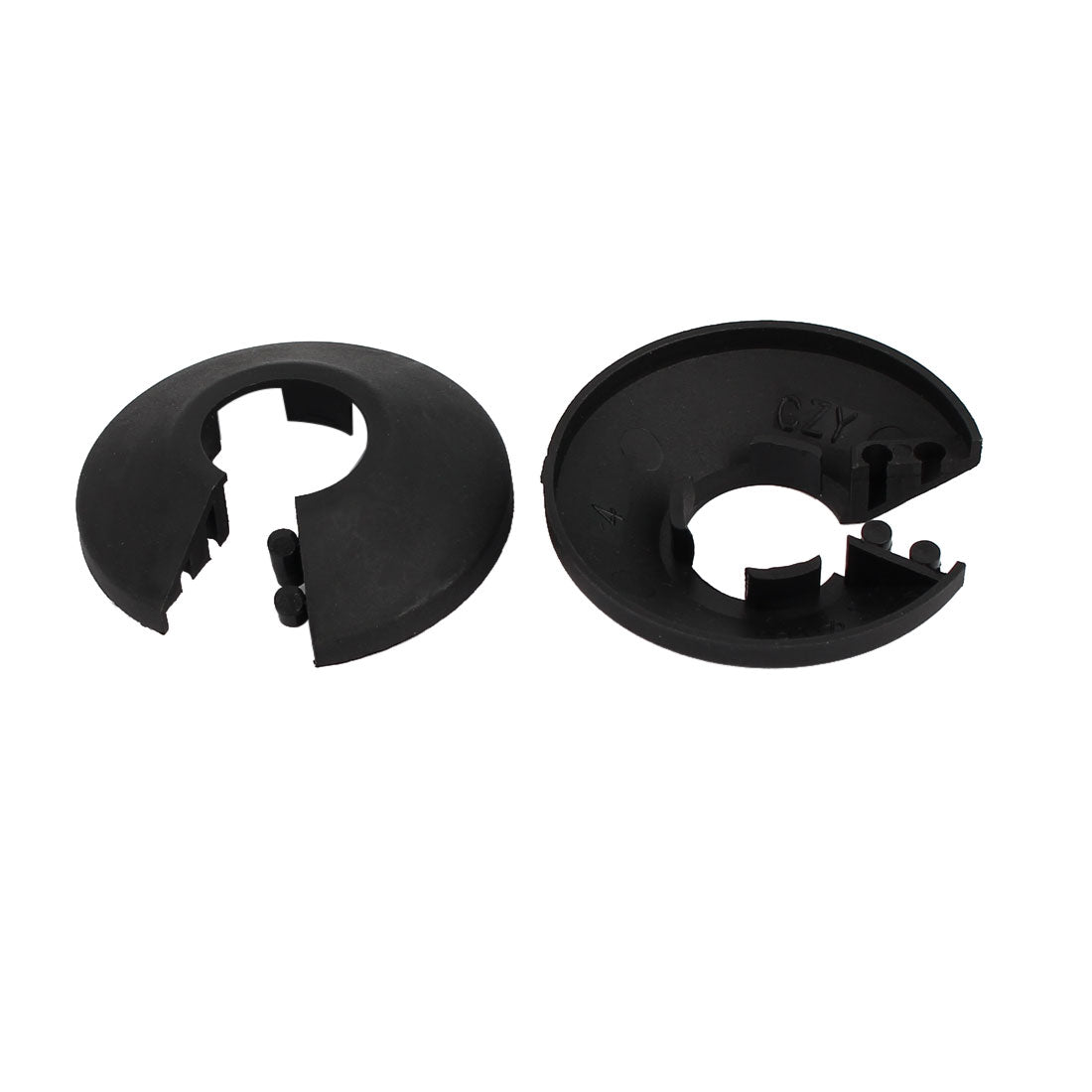Harfington 16mm Plastic Wall Flange Radiator Water Pipe Cover  Black 4pcs