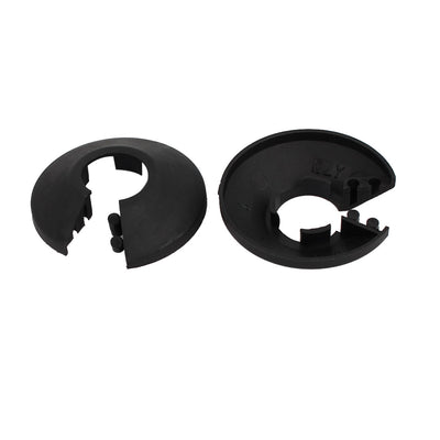 Harfington 16mm Plastic Wall Flange Radiator Water Pipe Cover  Black 4pcs