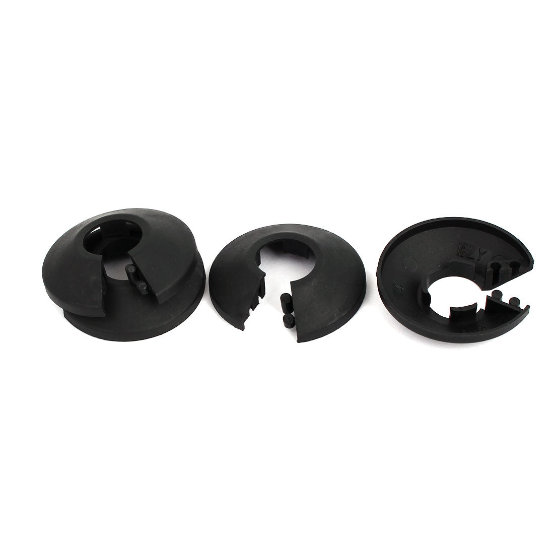 Harfington 16mm Plastic Wall Flange Radiator Water Pipe Cover  Black 4pcs