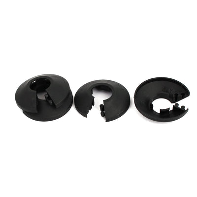 Harfington 16mm Plastic Wall Flange Radiator Water Pipe Cover  Black 4pcs