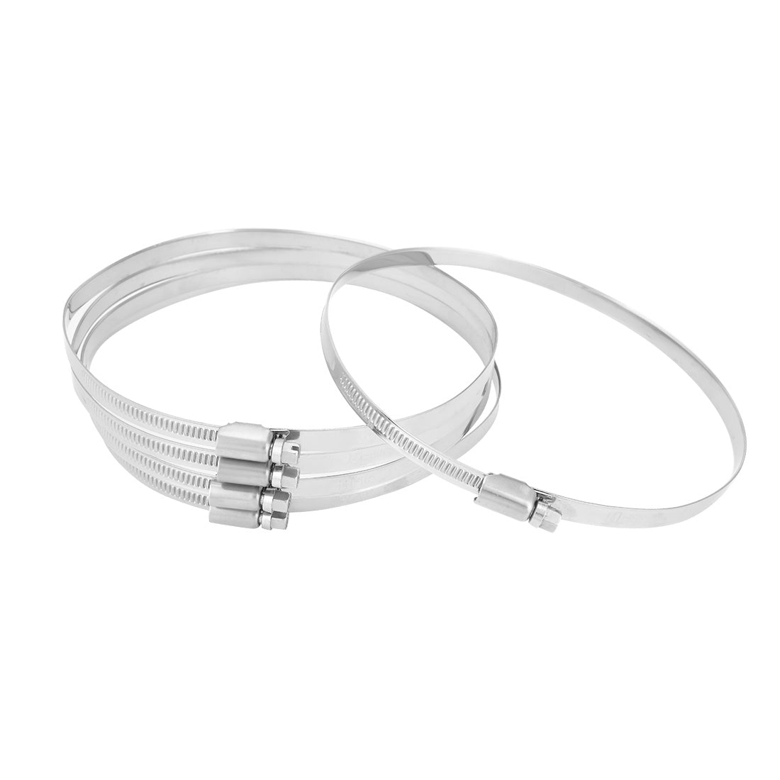 Harfington 141mm to 165mm Dia Range 201 Stainless Steel German Type Hose Clamp Hoop 5pcs