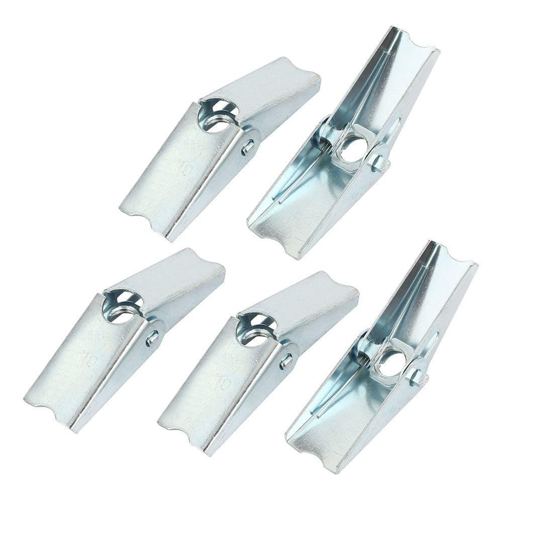 Harfington M10 Dia Female Thread Spring Loaded Hollow Wall Anchor Toggle Wing Nut 5pcs