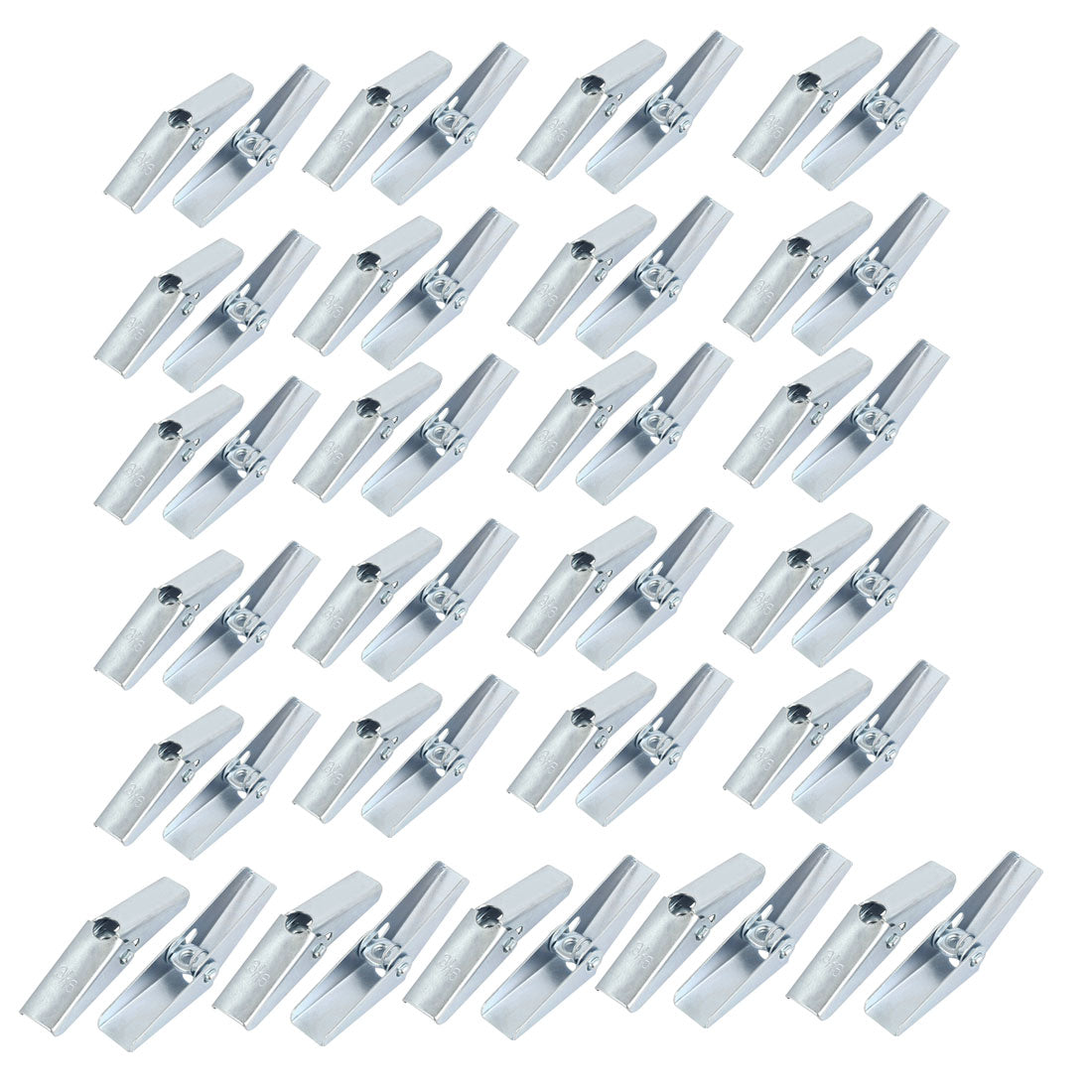 Harfington 3/16" Dia Female Thread Spring Loaded Hollow Wall Anchor Toggle Wing Nut 50pcs
