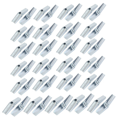 Harfington 3/16" Dia Female Thread Spring Loaded Hollow Wall Anchor Toggle Wing Nut 50pcs