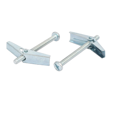 Harfington M4 x 50mm Male Thread Spring Loaded Hollow Wall Round Head Toggle Bolt 10pcs