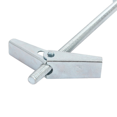 Harfington M4 x 75mm Male Thread Spring Loaded Hollow Wall Round Head Toggle Bolt 10pcs