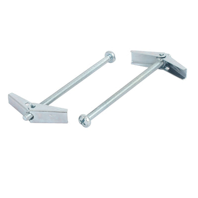 Harfington M4 x 75mm Male Thread Spring Loaded Hollow Wall Round Head Toggle Bolt 10pcs