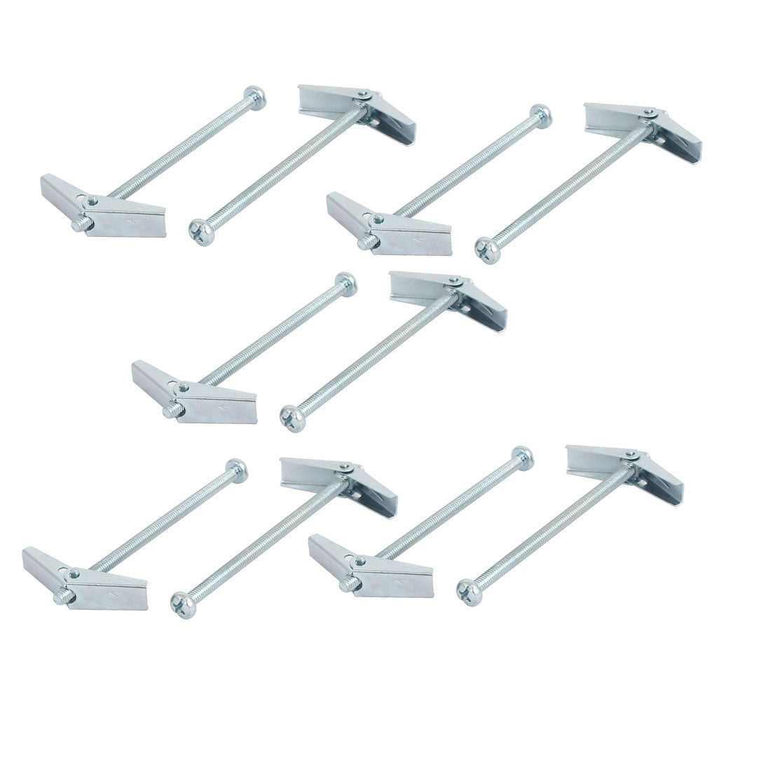 Harfington M4 x 75mm Male Thread Spring Loaded Hollow Wall Round Head Toggle Bolt 10pcs