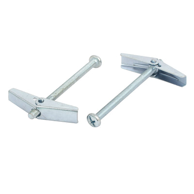 Harfington M5 x 75mm Male Thread Spring Loaded Hollow Wall Round Head Toggle Bolt 10pcs