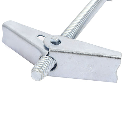 Harfington 1/4" x 3" Male Thread Spring Loaded Hollow Wall Round Head Toggle Bolt 10pcs