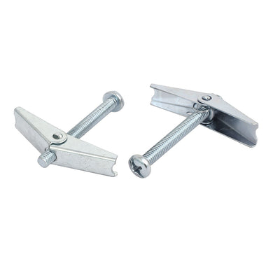 Harfington 5/16" X 3" Male Thread Spring Loaded Hollow Wall Round Head Toggle Bolt 5pcs