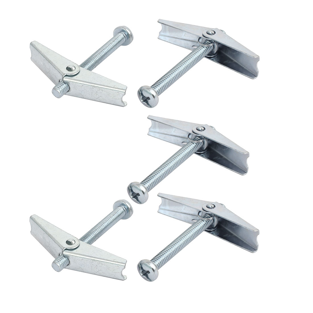 Harfington 5/16" X 3" Male Thread Spring Loaded Hollow Wall Round Head Toggle Bolt 5pcs