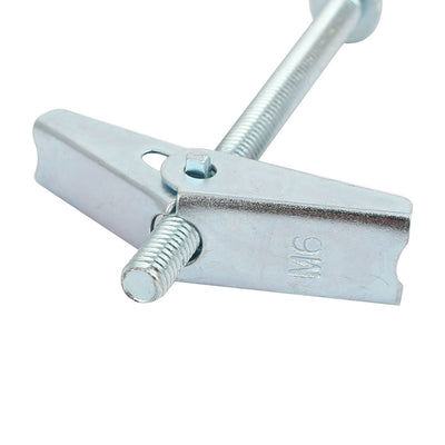 Harfington M6 x 75mm Male Thread Spring Loaded Hollow Wall Round Head Toggle Bolt 5pcs