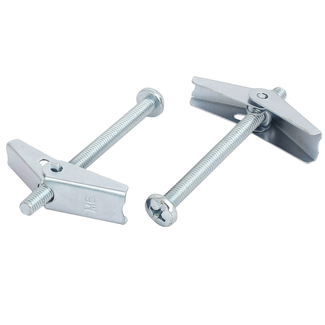 Harfington M6 x 75mm Male Thread Spring Loaded Hollow Wall Round Head Toggle Bolt 5pcs