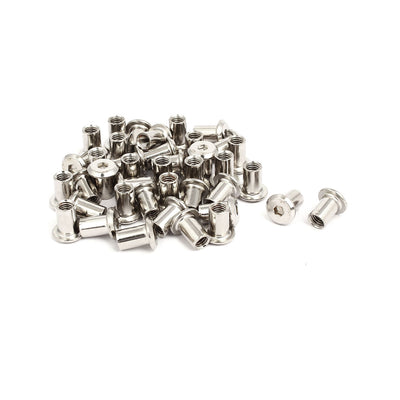Harfington M6x12mm Female Thread Hex Socket Head Barrel Nut Furniture Fittings 40pcs