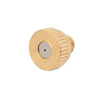 Harfington 0.6mm Orifice Diameter 9mm Length Brass Mist Nozzle Gold Tone