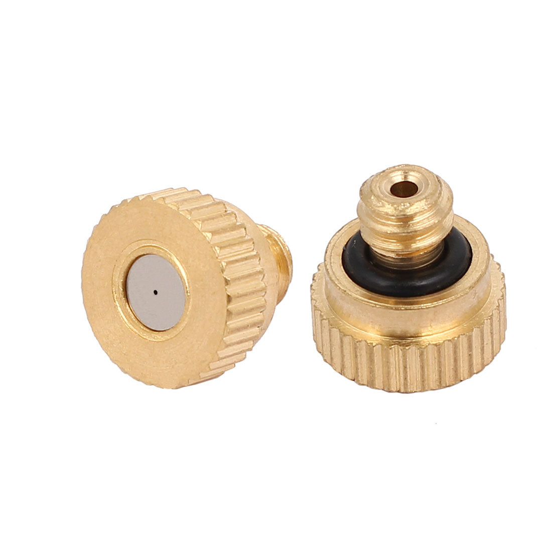 Harfington 0.3mm Orifice Diameter 9mm Long Brass Mist Nozzle Gold Tone 5pcs