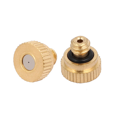 Harfington 0.3mm Orifice Dia 9mm Long Brass Mist Nozzle Gold Tone 10pcs