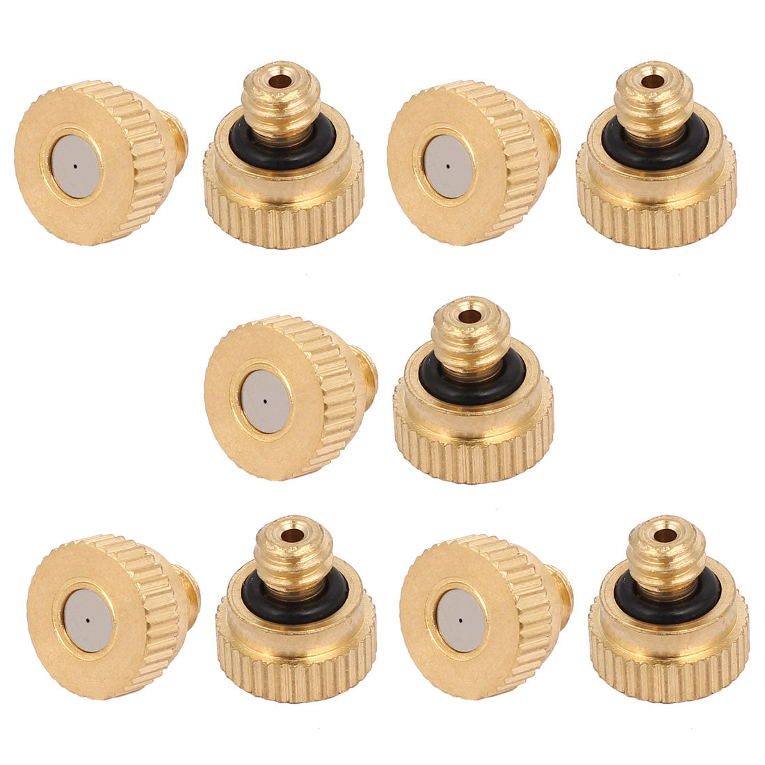 Harfington 0.3mm Orifice Dia 9mm Long Brass Mist Nozzle Gold Tone 10pcs
