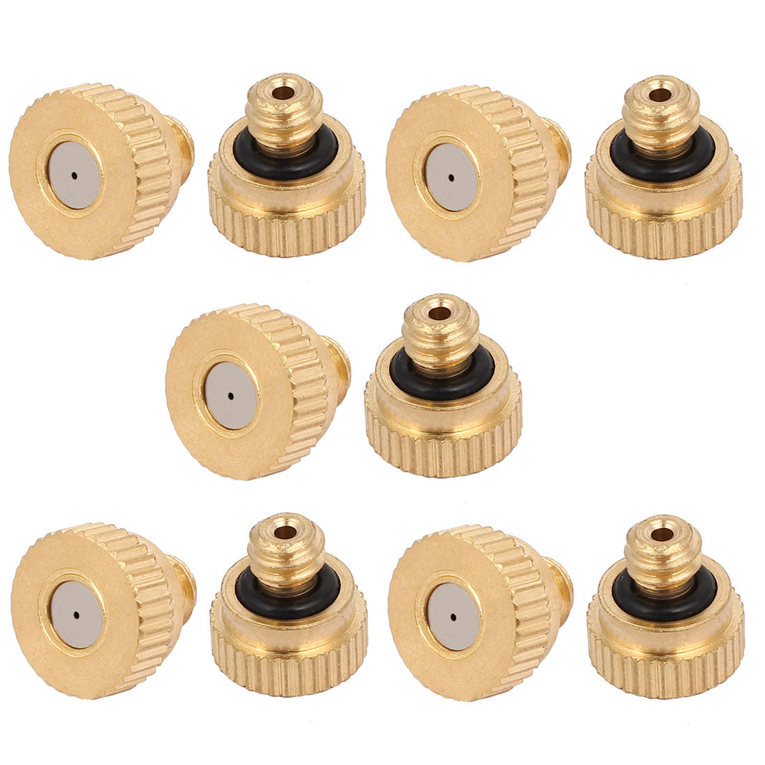 Harfington 0.5mm Orifice Dia 9mm Long Brass Mist Nozzle Gold Tone 10pcs