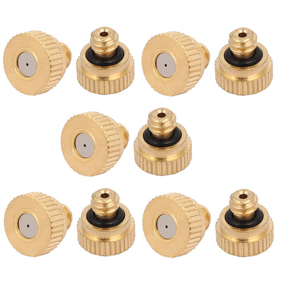 Harfington 0.5mm Orifice Dia 9mm Long Brass Mist Nozzle Gold Tone 10pcs