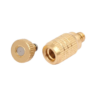 Harfington 0.1mm Orifice Dia 25mm Length Brass Mist Nozzle Gold Tone